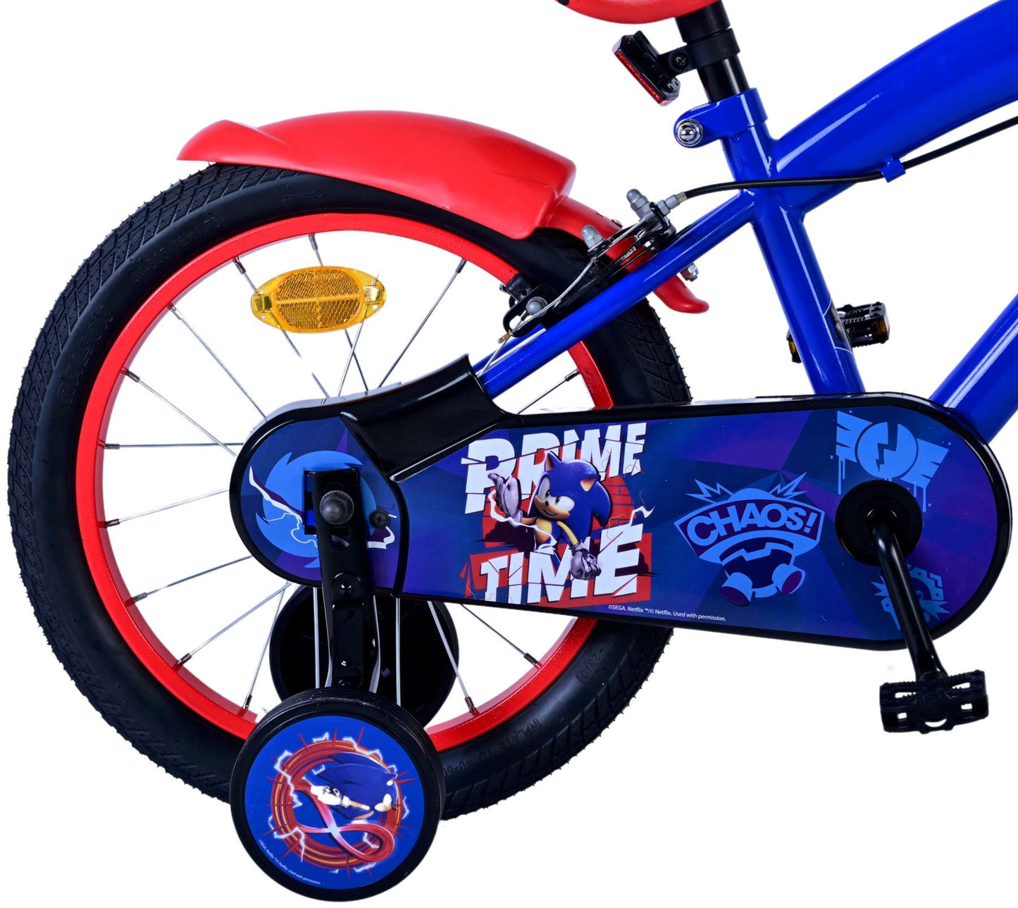 Sonic Prime Prime Children's Bike Boys Boys da 16 pollici blu freni a due mani