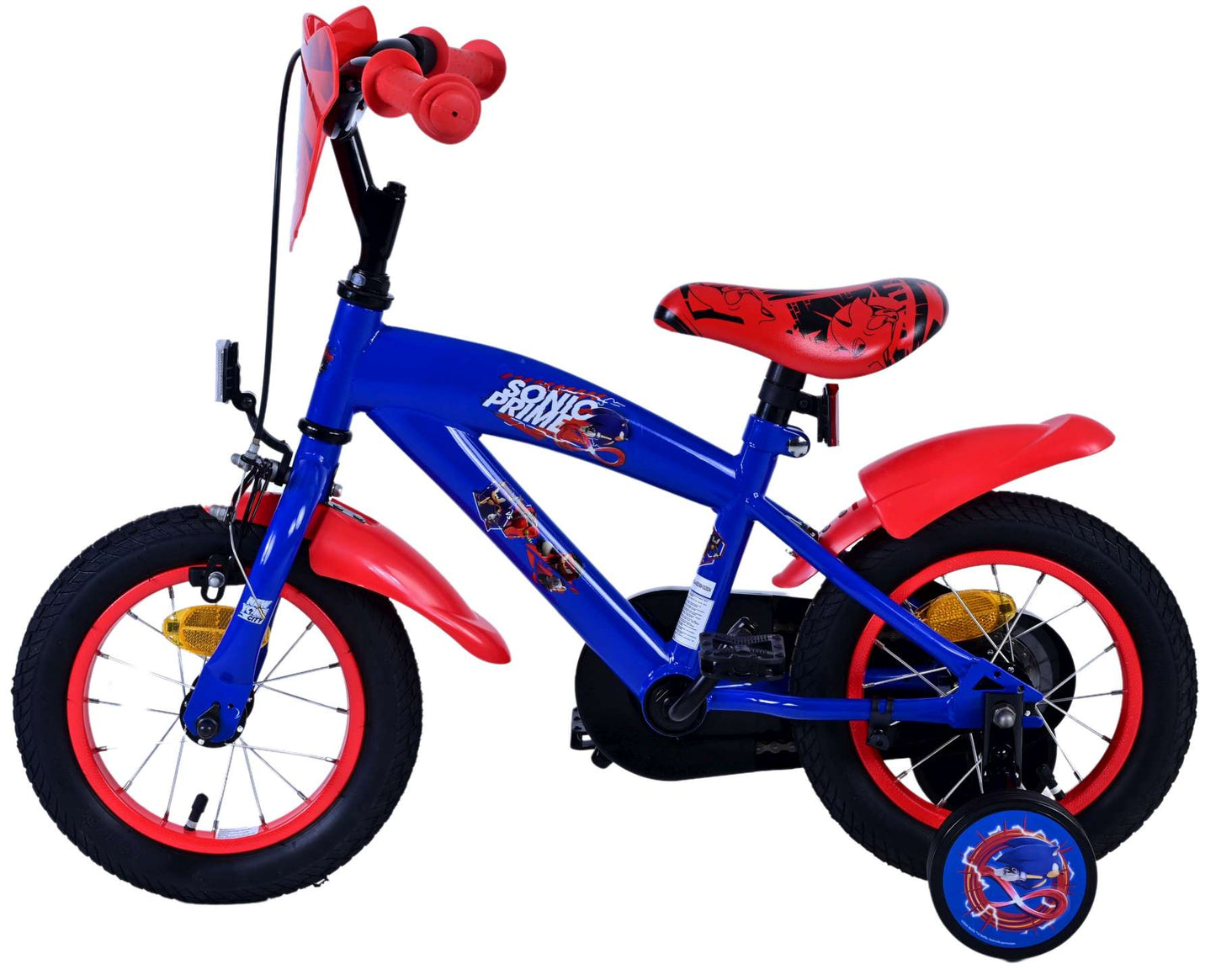 Sonic Prime Prime Children's Bike Boys Red de 12 pulgadas de 12 pulgadas