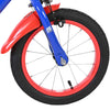 Schall sonic prime kinderfiets - jongens - 14 inch - blauw rood - twee handremmen