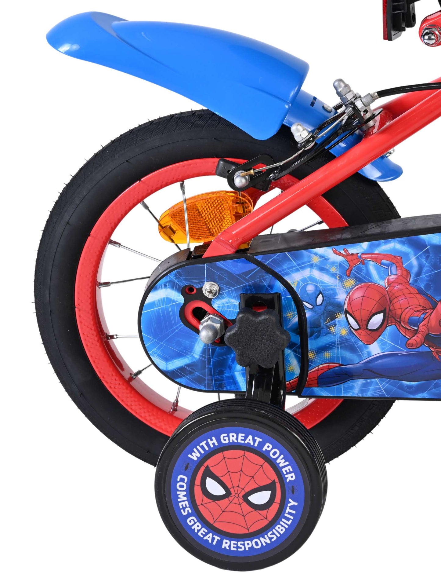Bicicletta per bambini Spiderman Spider-Man - ragazzi - 12 pollici - blu rosso - due freni a mano