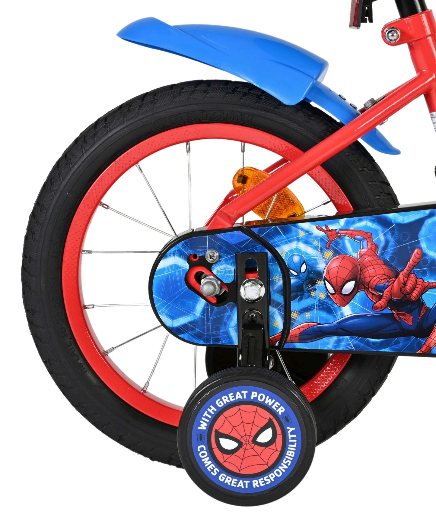Bicicletta per bambini Spiderman Marvel Spider-Man - ragazzi - 14 pollici - rosso blu
