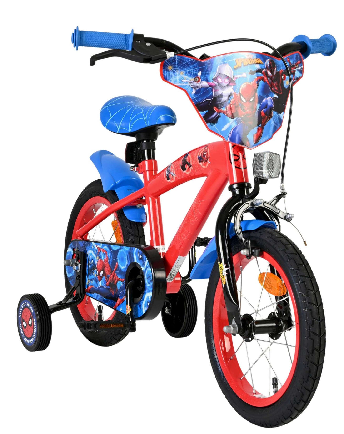 Bicicletta per bambini Spiderman Marvel Spider-Man - ragazzi - 14 pollici - rosso blu