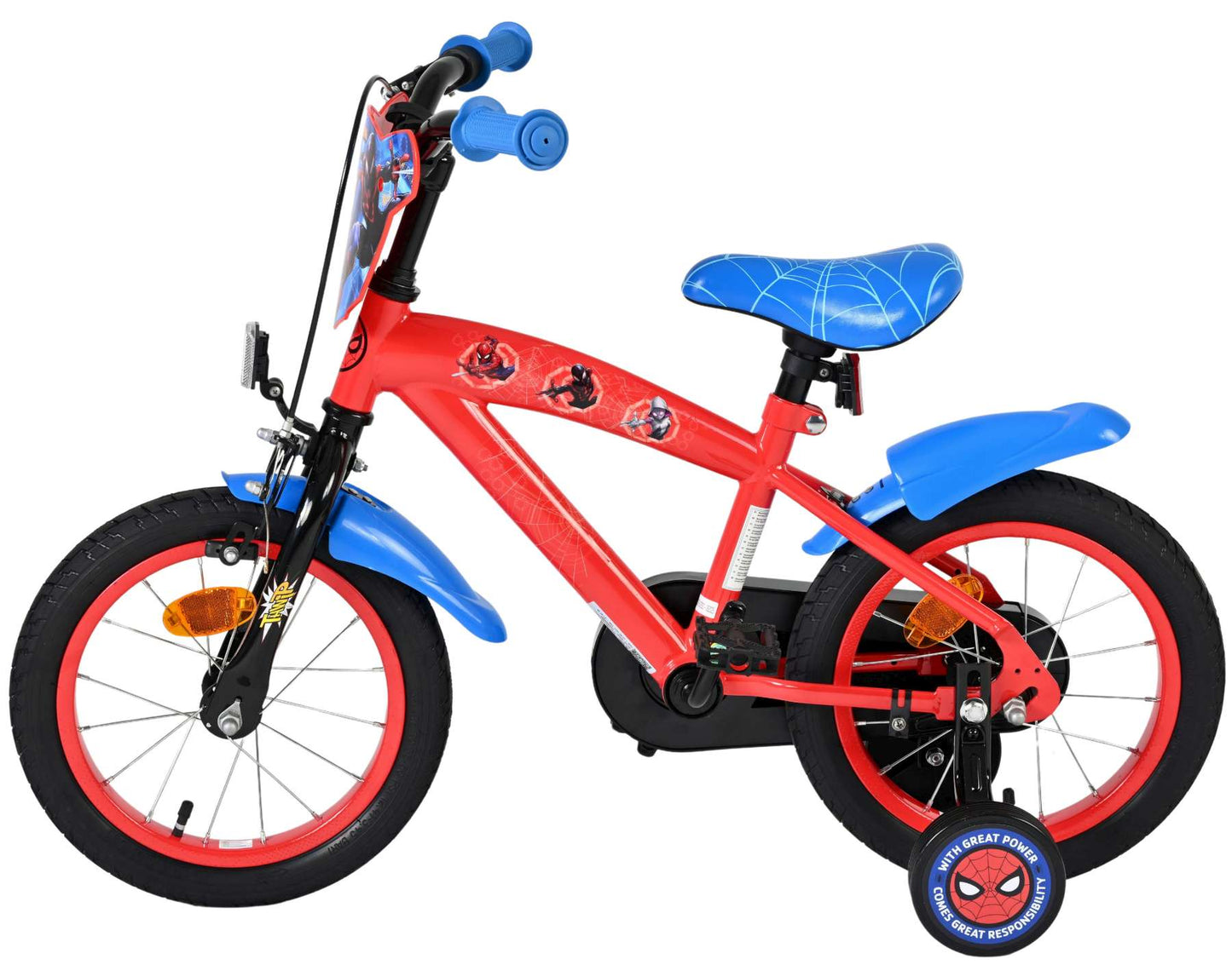 Bicicletta per bambini Spiderman Marvel Spider-Man - ragazzi - 14 pollici - rosso blu