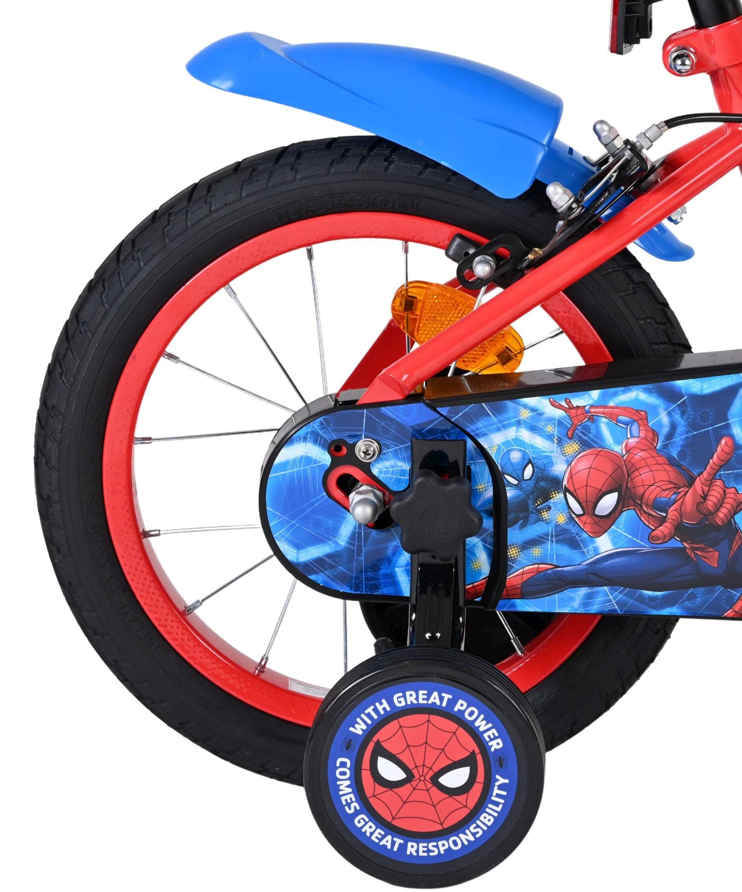Bicicletta per bambini Spiderman Spider-Man - ragazzi - 14 pollici - blu rosso - due freni a mano