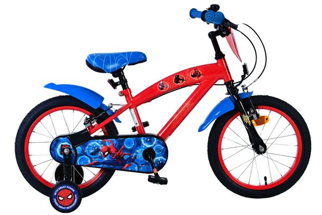 Bicicletta per bambini Spiderman Spider-Man - ragazzi - 16 pollici - blu rosso - due freni a mano