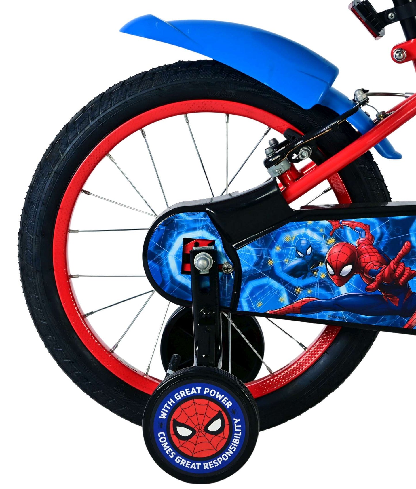Bicicletta per bambini Spiderman Spider-Man - ragazzi - 16 pollici - blu rosso - due freni a mano
