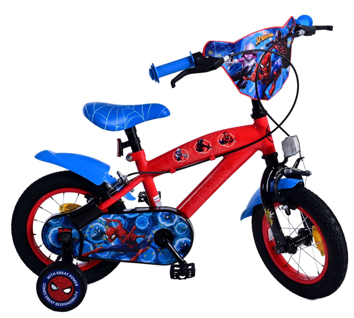 Bike per bambini Ultimate Spider -man - Boys - 12 pollici - Blue Red - Due freni a mano