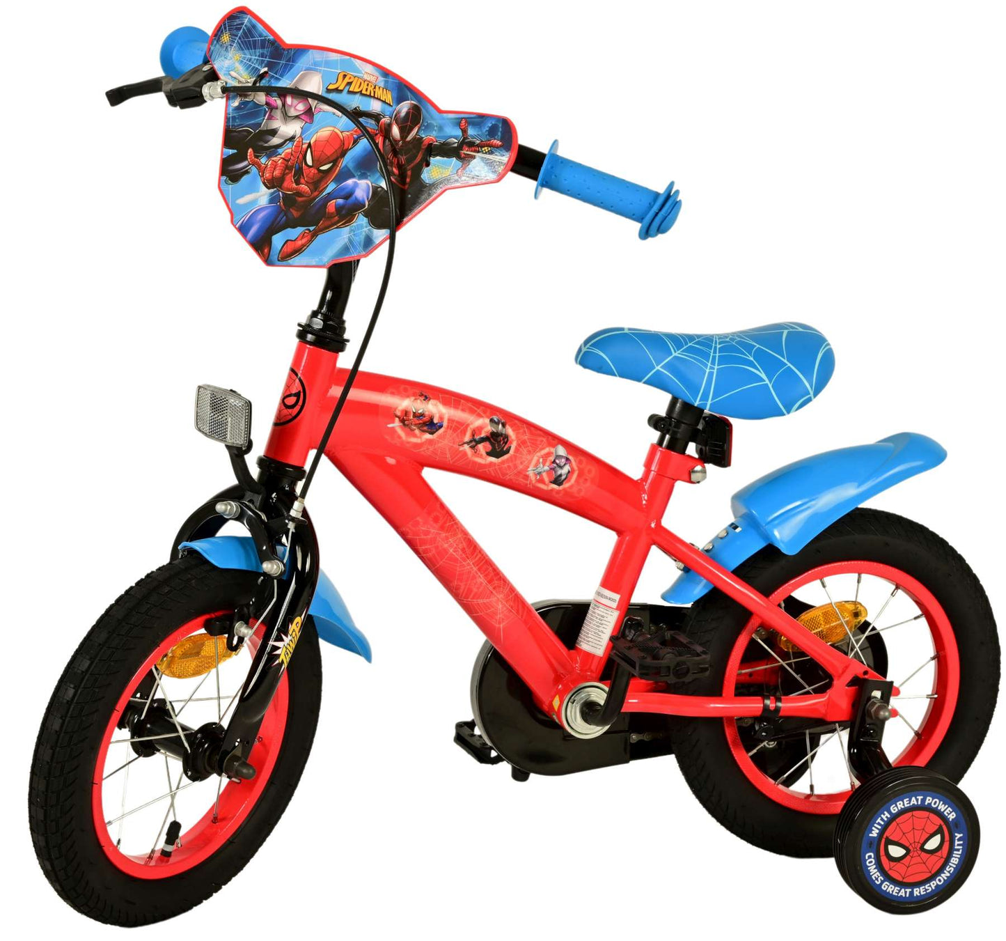 Spider -Man Children's Bicycle - Boys - 12 pollici - Rosso blu