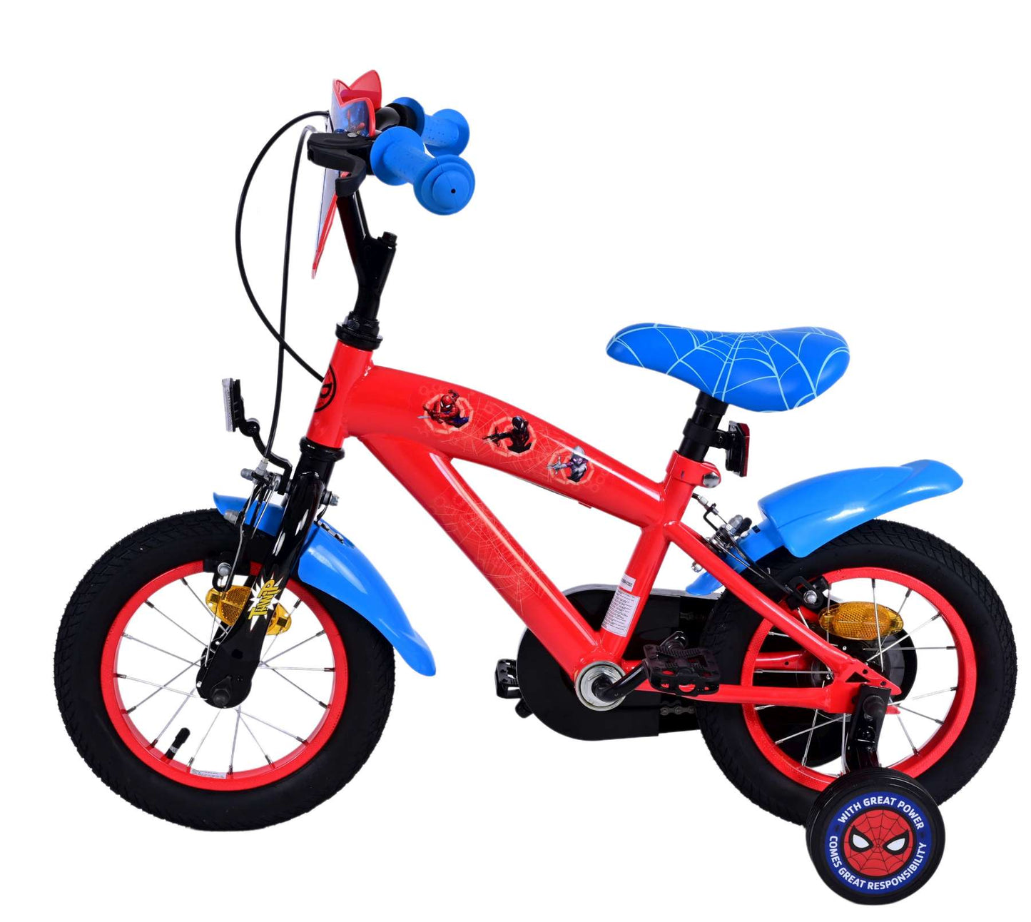 Bike per bambini Ultimate Spider -man - Boys - 12 pollici - Blue Red - Due freni a mano