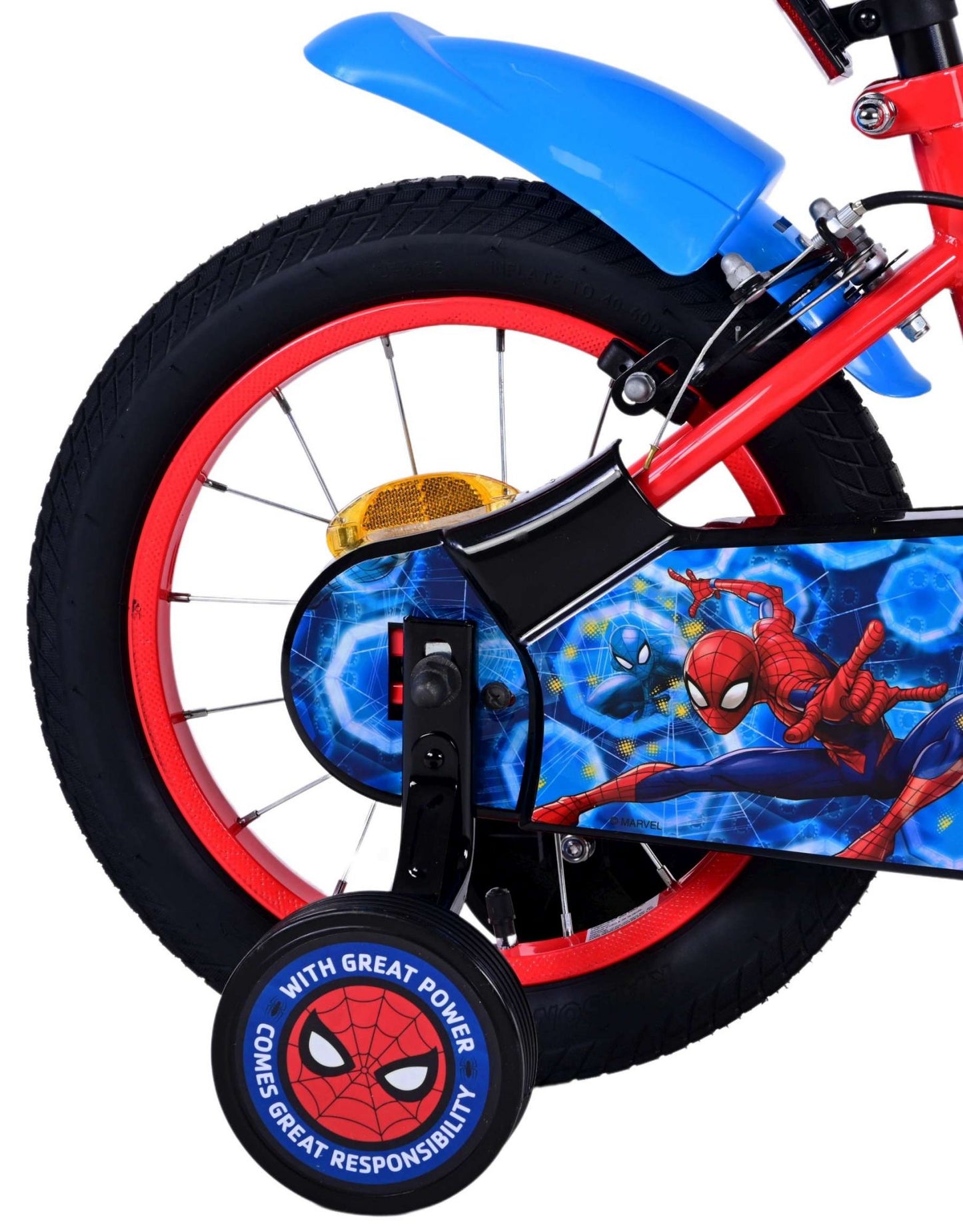 Spiderman Ultimate Spider-Man Children's Bike Boys da 14 pollici Blue Red Two Mand