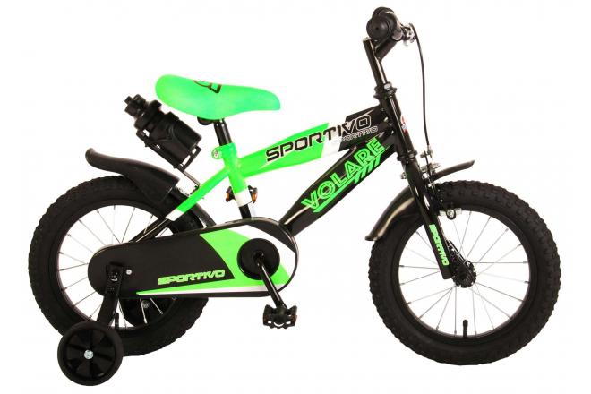 Bicycle per bambini di Vlatare SportVo - Boys - 14 pollici - Neon Green Black - 95% assemblato