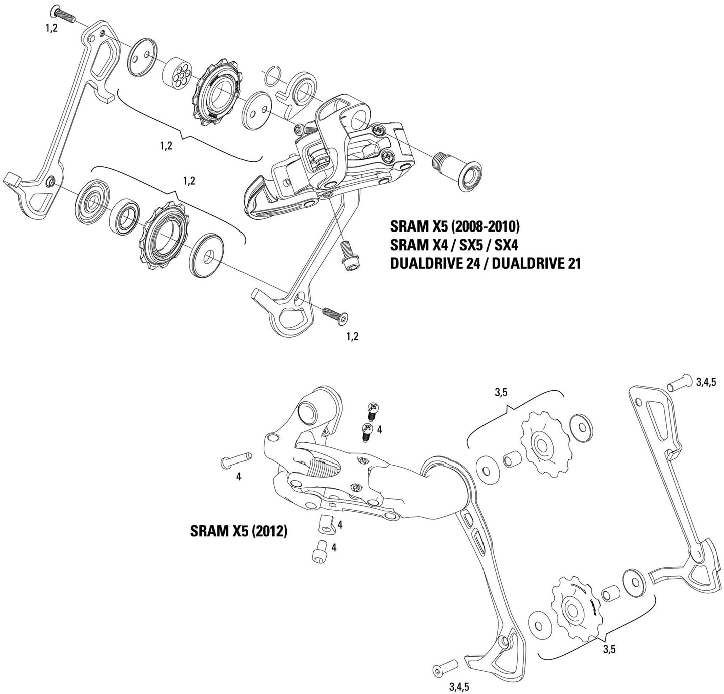 Derail posteriore SRAM. X5 gabbia lunga da 10 sp.