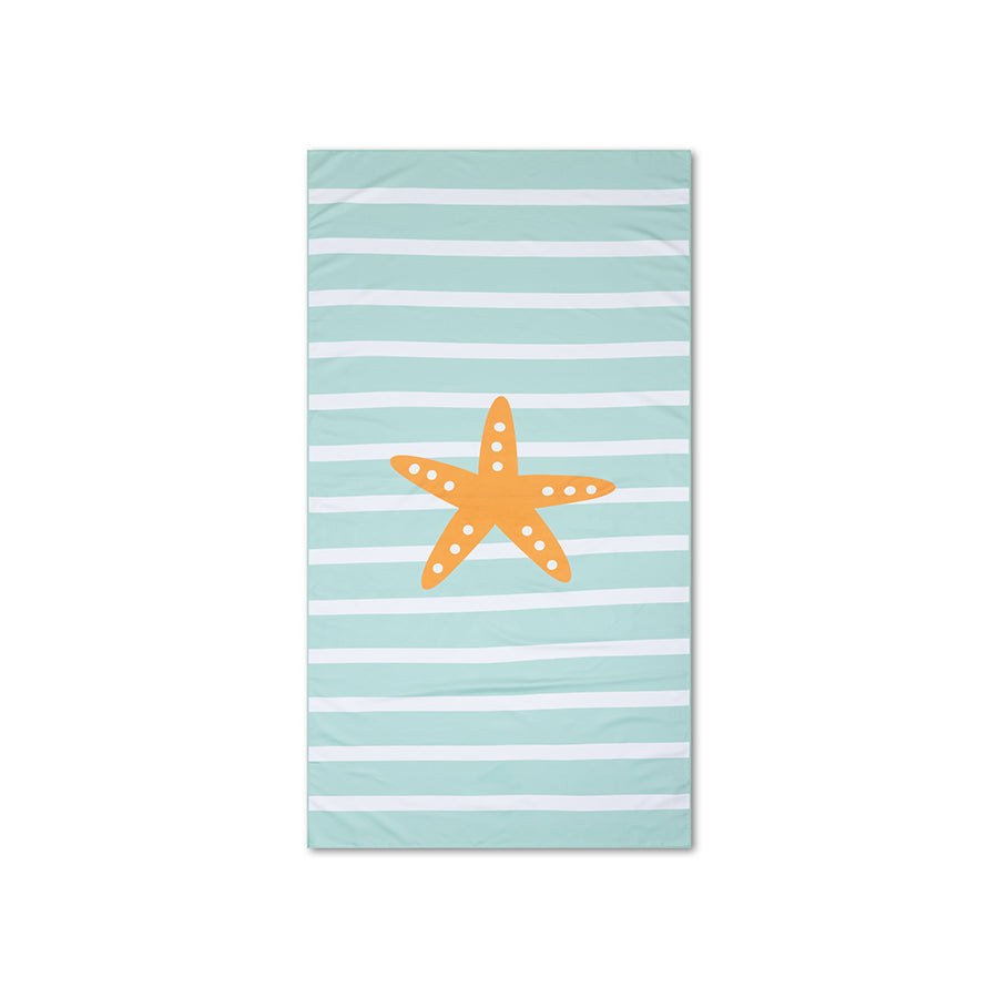Estrellas | Toalla de playa de microfibra de microfibra verde 170 x 90 cm