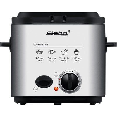 Steba df95f - minifriteuse fondue frituurpan (roestvrij staal zwart, 1,25 liter)