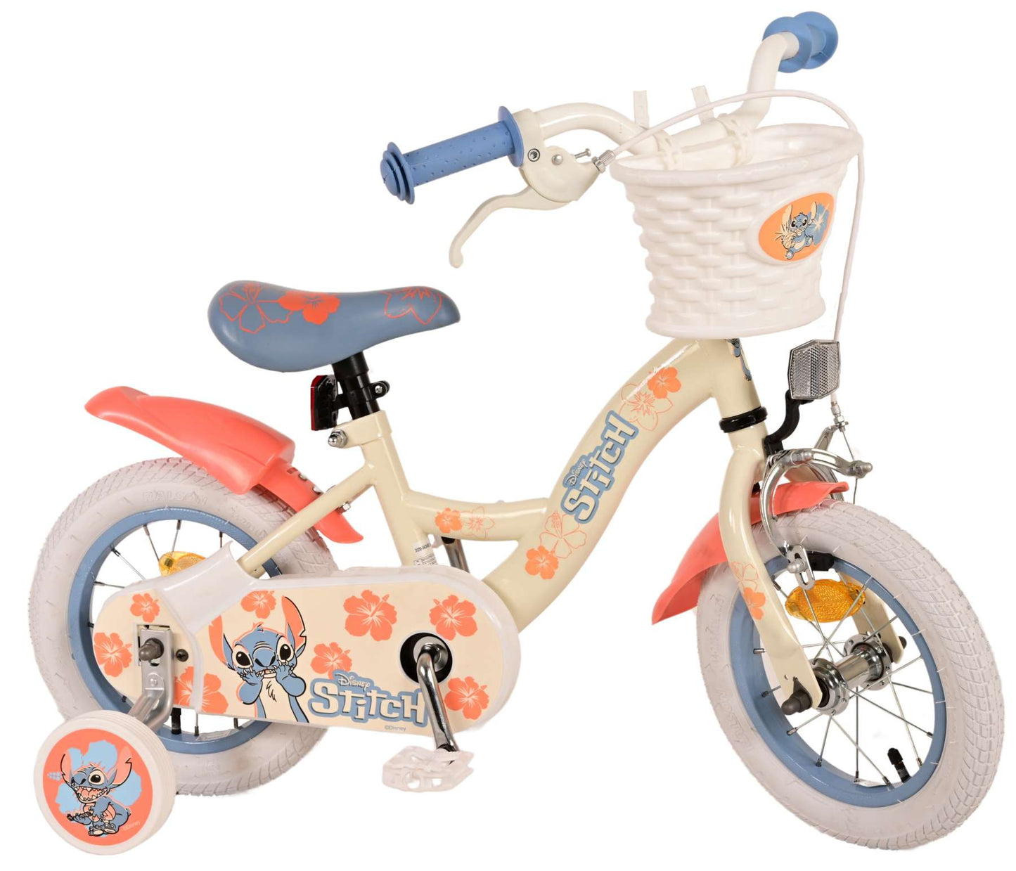 Disney Stitch Bike para niños - Girls - 12 pulgadas - Crema Coral Azul