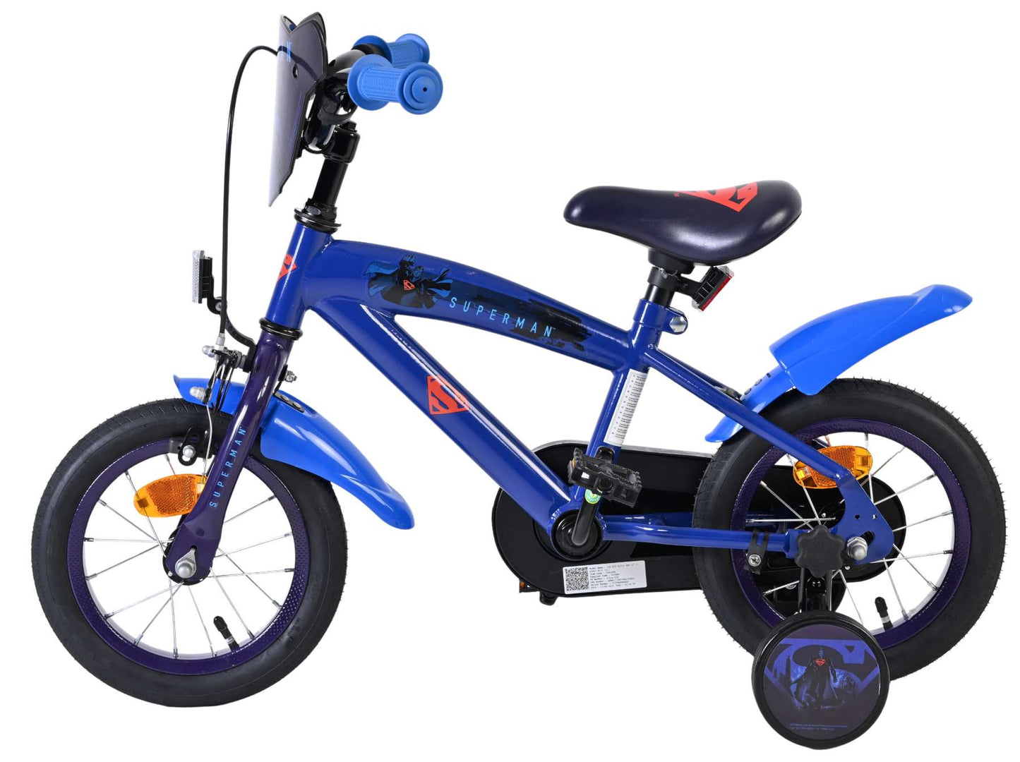 Bicicleta infantil Superman - niños - 12 pulgadas - azul