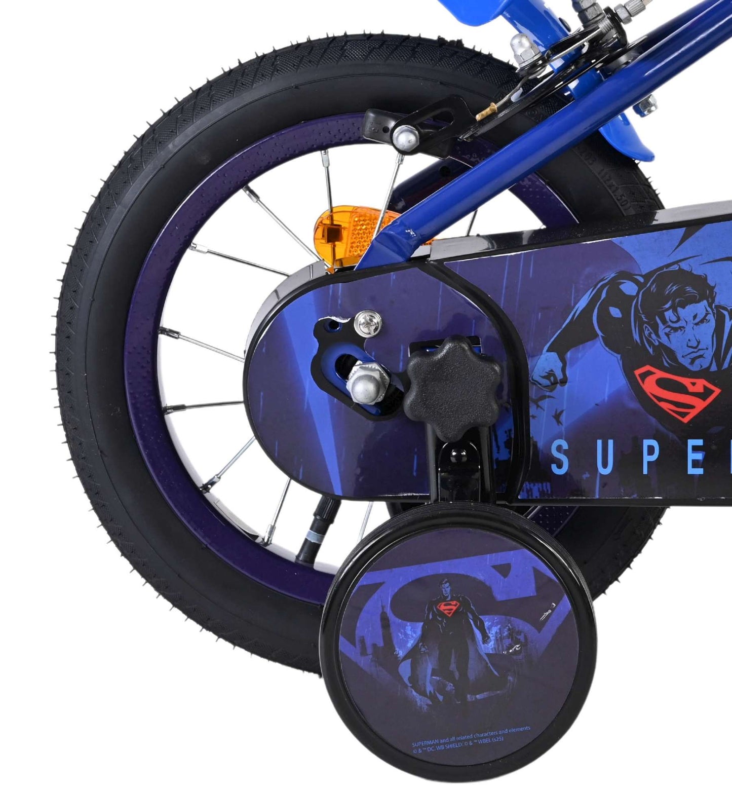Superman kinderfiets - jongens - 12 inch - blauw - twee handremmen