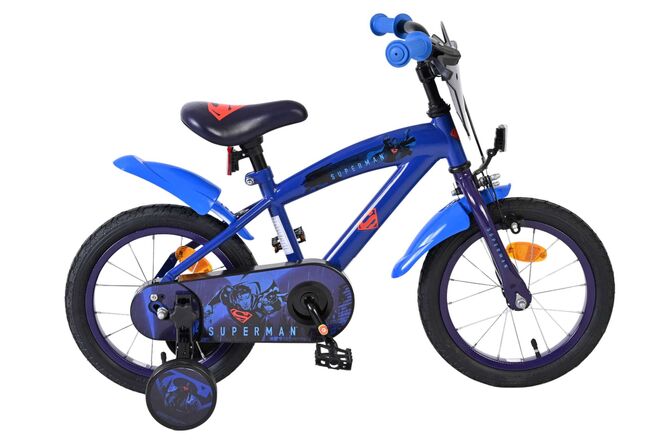 Superman kinderfiets - jongens - 14 inch - blauw