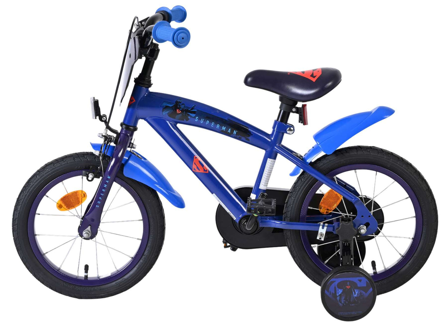 Superman kinderfiets - jongens - 14 inch - blauw