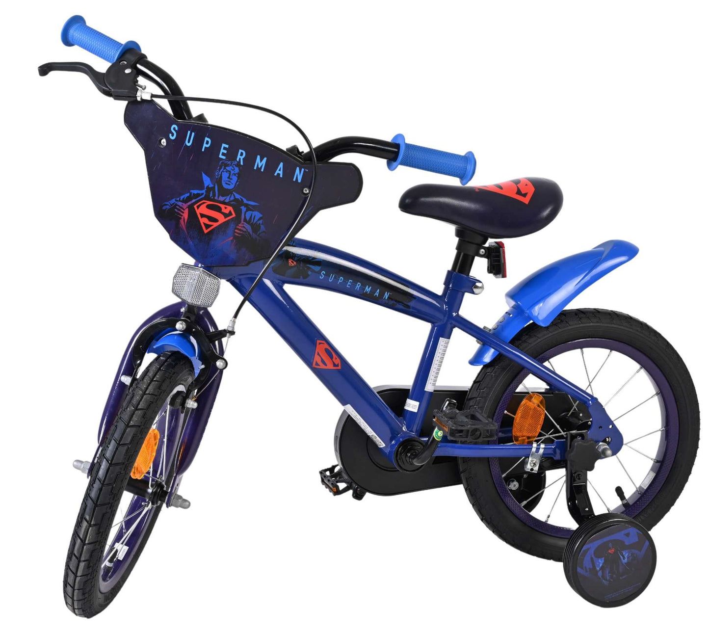 Bicicletta per bambini Superman - ragazzi - 14 pollici - blu