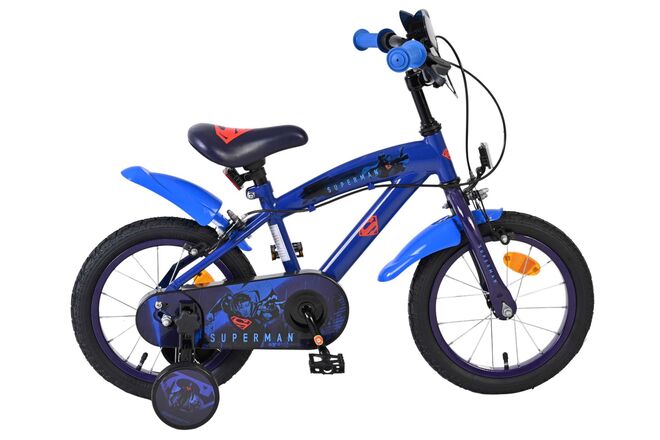 Bicicletta per bambini Superman - ragazzi - 14 pollici - blu - due freni a mano
