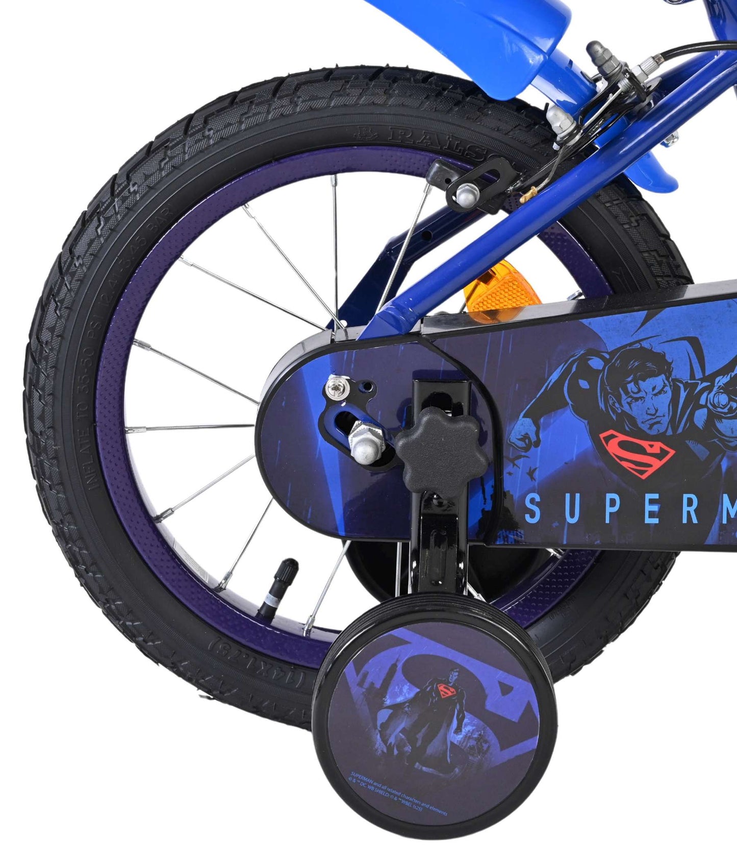 Bicicletta per bambini Superman - ragazzi - 14 pollici - blu - due freni a mano