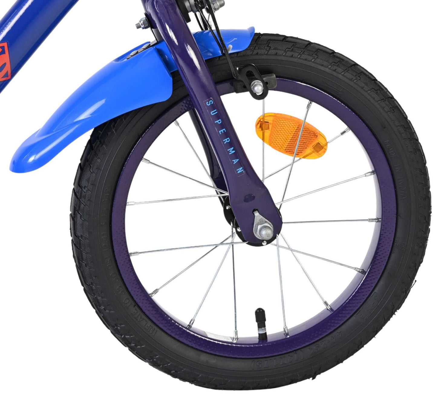 Bicicletta per bambini Superman - ragazzi - 14 pollici - blu - due freni a mano