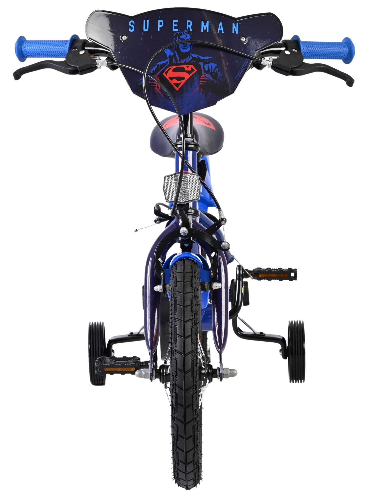 Bicicletta per bambini Superman - ragazzi - 14 pollici - blu - due freni a mano