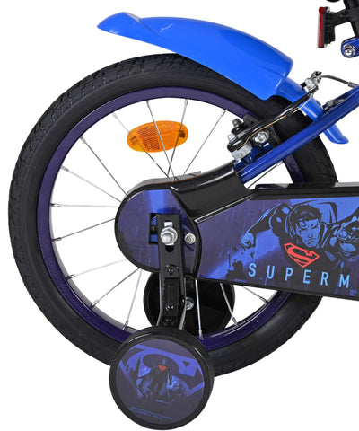 Superman kinderfiets - jongens - 16 inch - blauw - twee handremmen