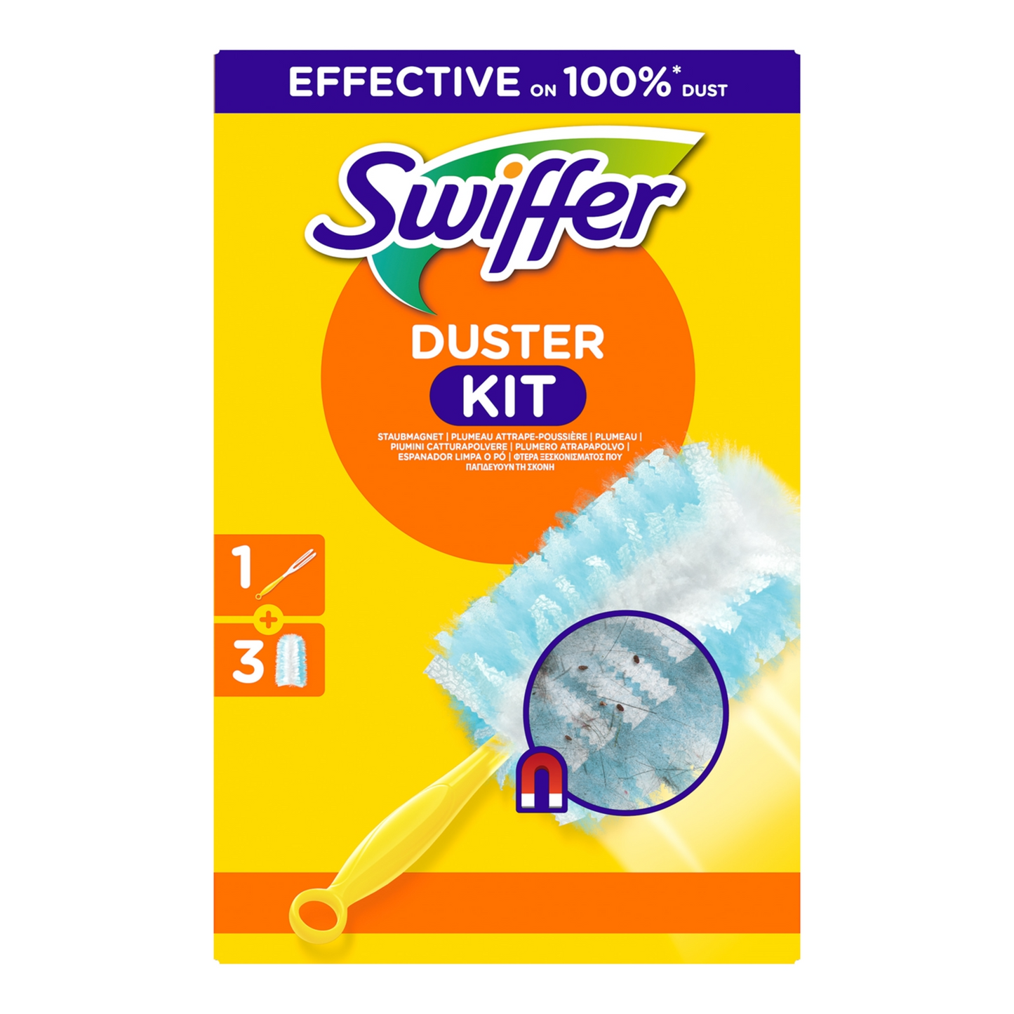 Starter kit piumino Swiffer + 3 salviette (5 pezzi)