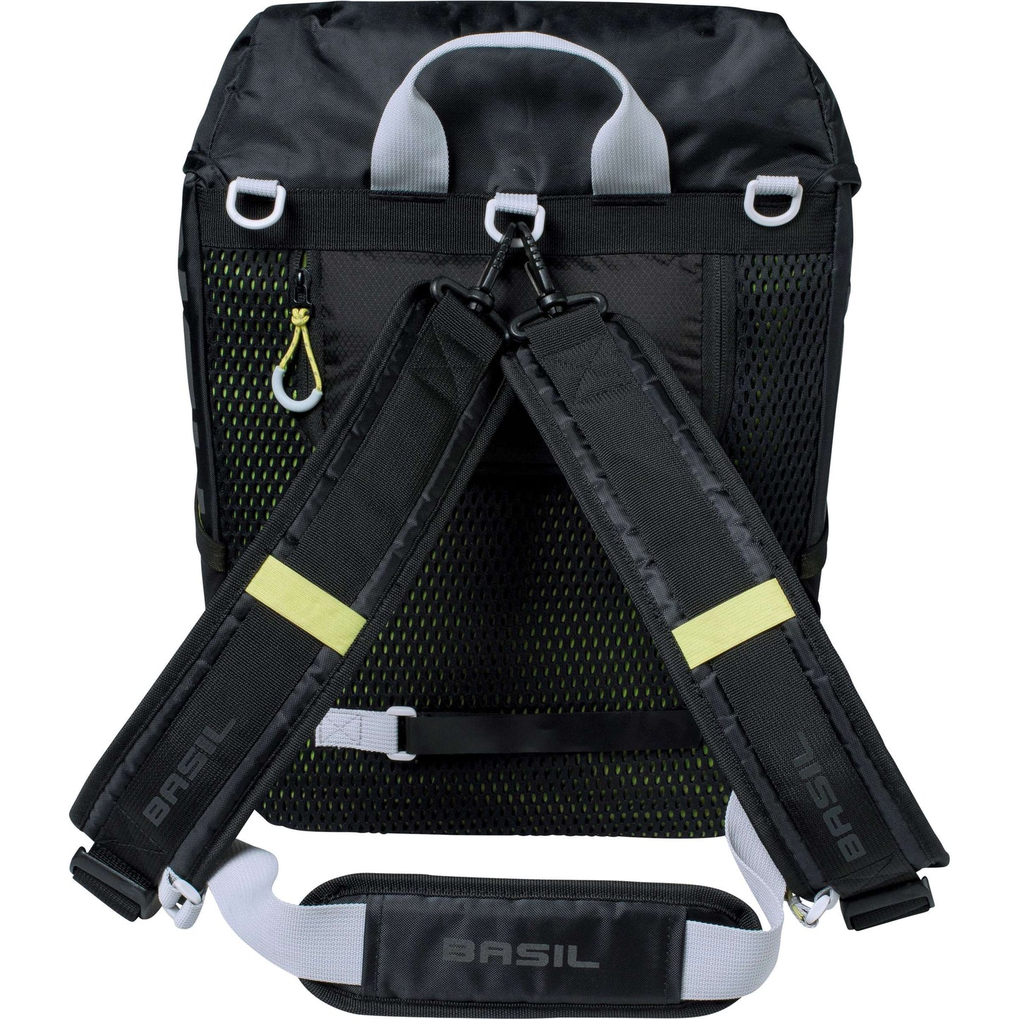 Basil Miles Daypack - sportieve fietstas - unisex - zwart lime