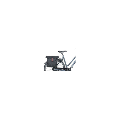 Bolsa de bicicleta doble de Basil City - Poliéster repelente de agua - Sistema de puentes negros - 28-32L - 28-32L