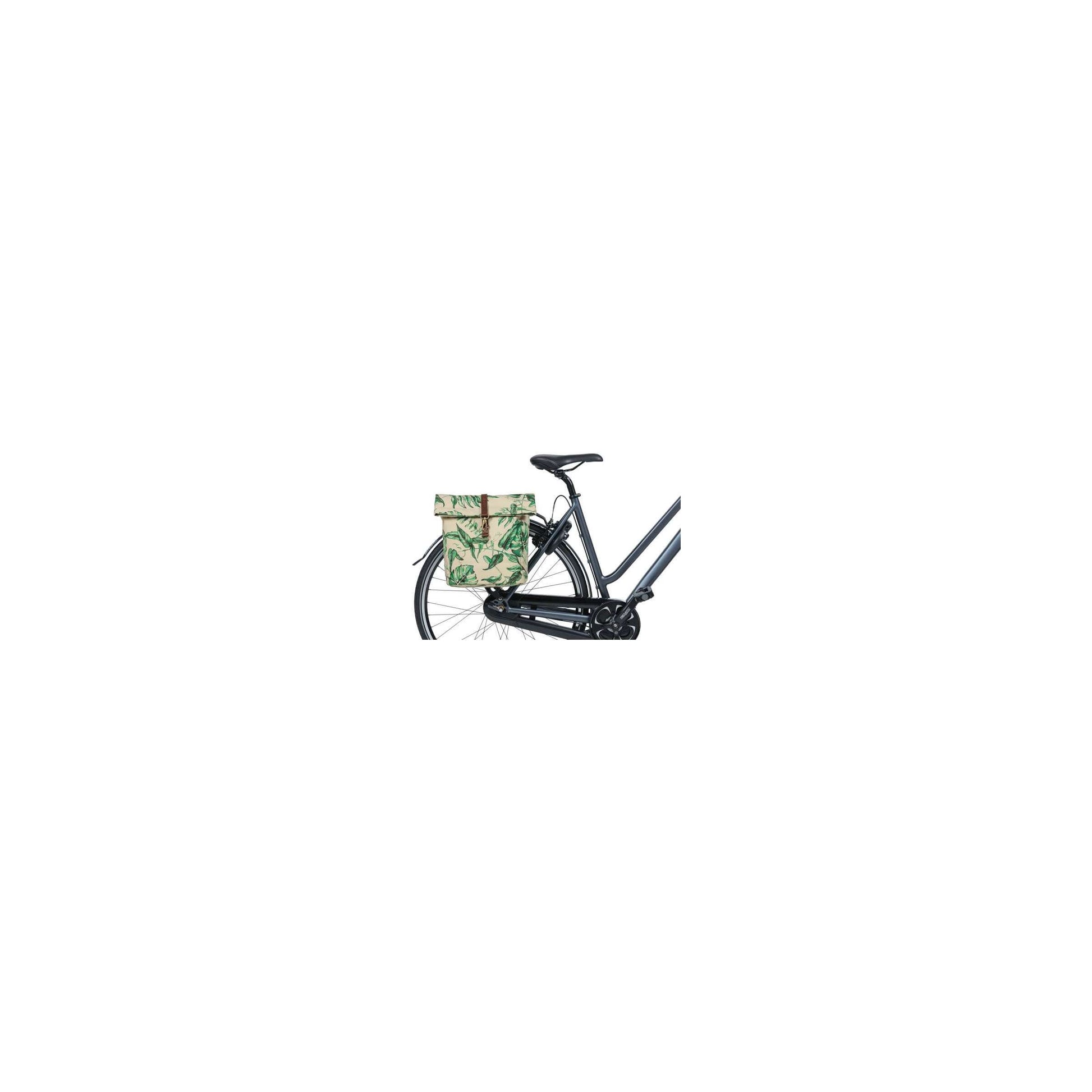 Basil Ever-Green Double Bicycle Bag, Recycled PET, Water retaining folding, Unisex, Bicycle, Sandshell Beige