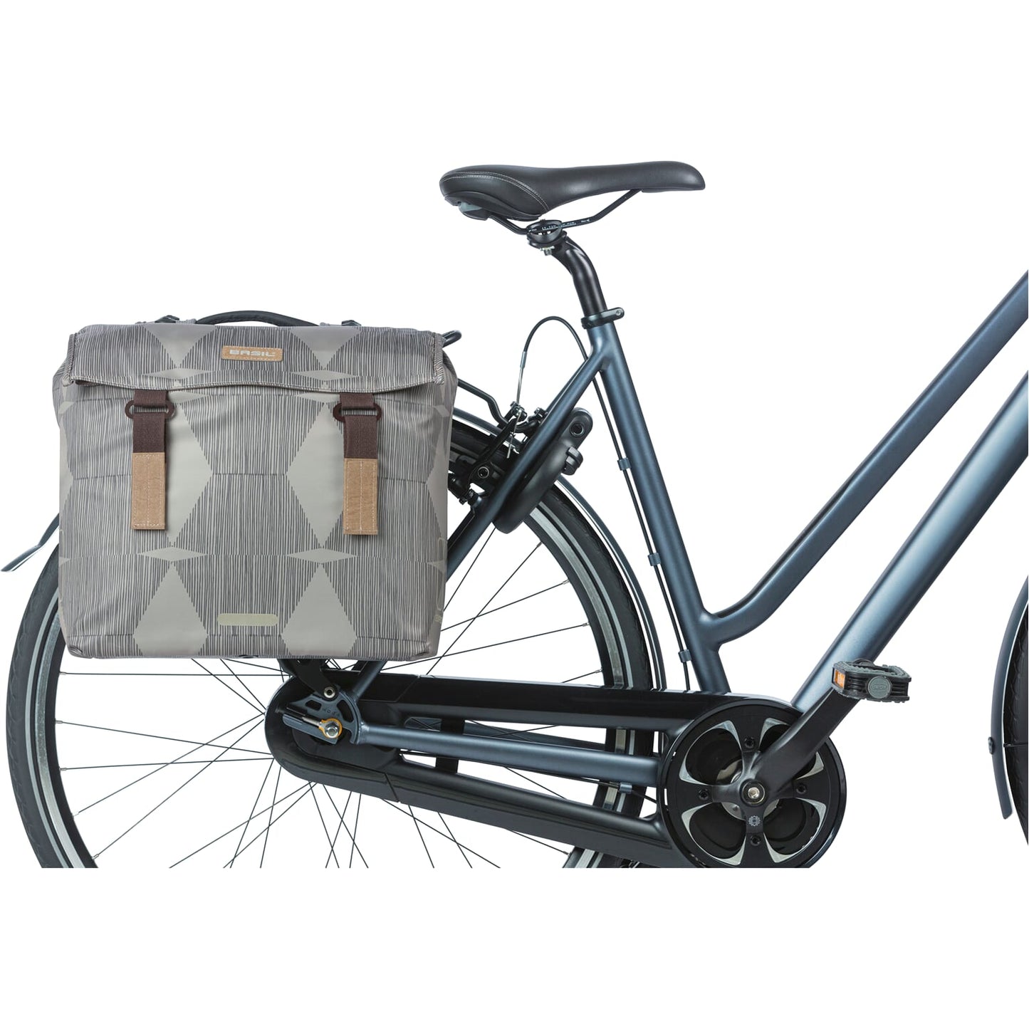 Basil Elegance dubbele fietstas, gerecycled PET, waterkerend, MIK, zwart, 40-49L