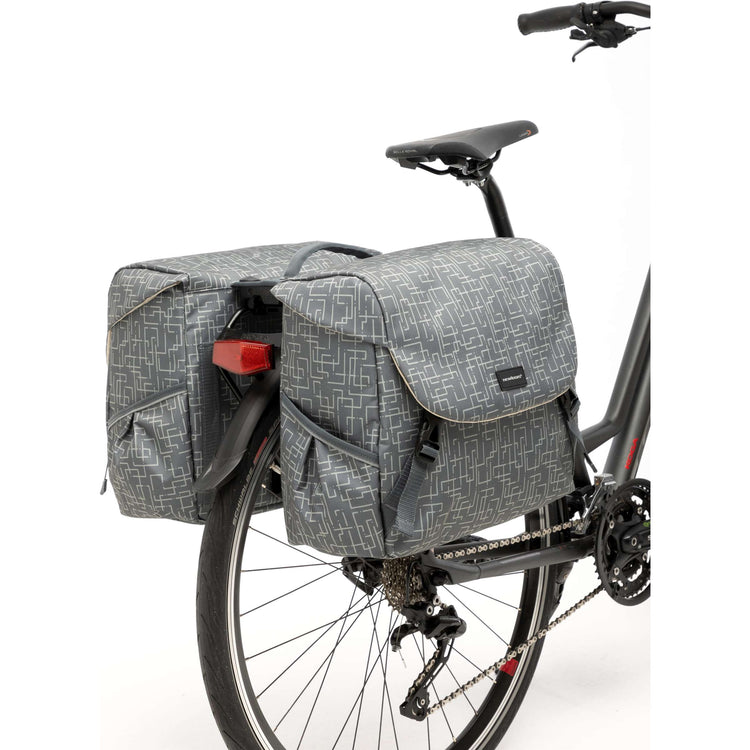 Mondi Joy Dubbele Fietstas - Racktime Snap-it - Waterafstotend Polyester - 38L - Ivy Walnut
