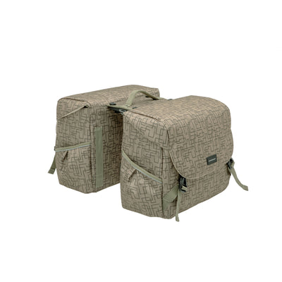 Mondi Joy - Doppia borsa per biciclette per donne, sportiva e acqua -repellente, noce Ivy