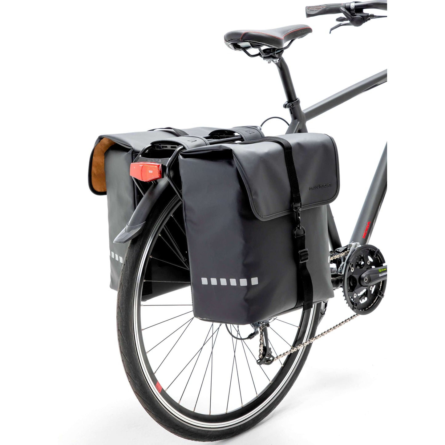 Nueva bolsa de bicicleta Looxs Odense: doble, negro, agua -repelente, reflexión, adecuado para bicicletas eléctricas