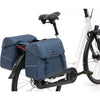 Bolsa de bicicleta doble Joli - Repelente de agua, reflectante, estampado nomi, verde azul negro