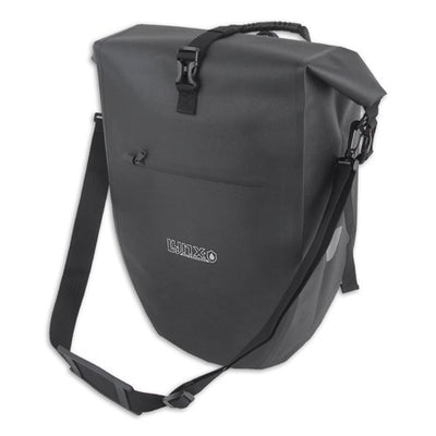 Bolsa de bicicleta Lynx solo TPU 28L Black impermeable e bicicleta E Hayes