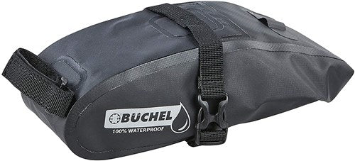 Buchel Saddle Bag, 100% impermeable, Dimensiones: 20 x 10.5 x 7 cm. Negro