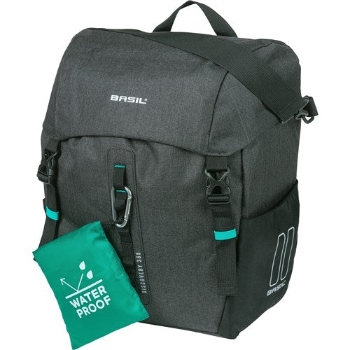 Basil Discovery 365D Bagiccle de una sola bicicleta L - Bolsa de bicicleta individual deportiva y liviana - 20L - Melee negro