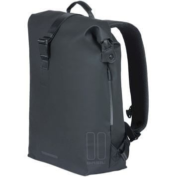 Boba de hombro de bicicleta lateral Basil Soho Mik - Negro, impermeable, PU, ​​Nordlicht LED, 17L