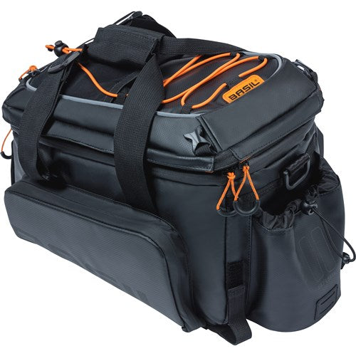 Boba de amenaza de equipaje de Basil Miles XL, naranja negra, impermeable, 9-36L, adecuado para bicicletas eléctricas