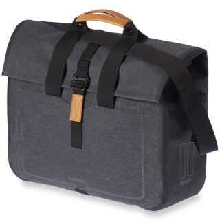 Basil Bolsa de negocios seco Urban - Bolsa para hombros de bicicleta impermeable, capacidad de 20 litros, cuerpo a cuerpo de carbón