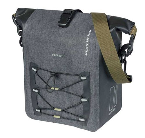 Basil Navigator Storm M - borsa per biciclette singola sportiva e funzionale - nero