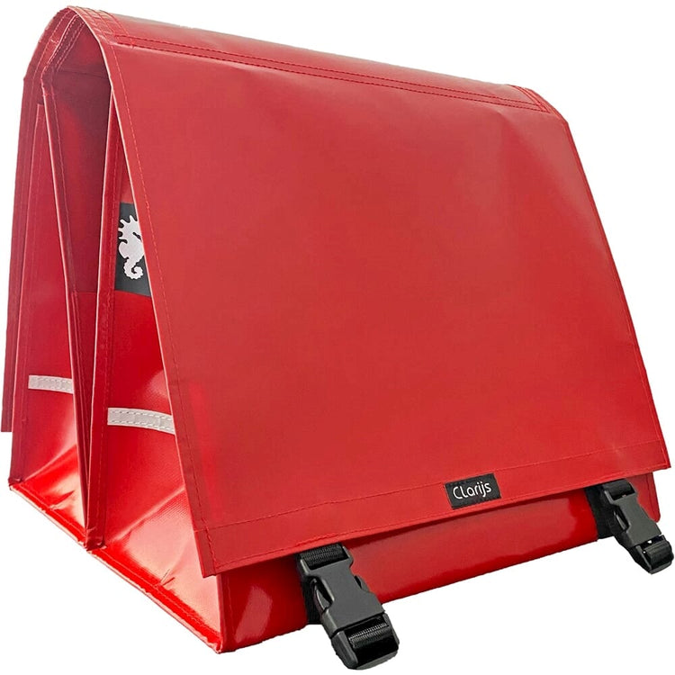 Borsa da bicicletta Clarijs double l PVC 40l con ritaglio rosso