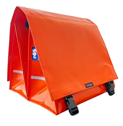 Bolsa para bicicleta Clarijs doble XL PVC 46L con recorte naranja
