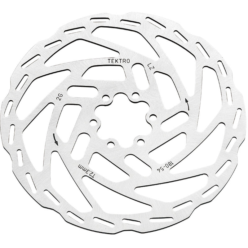 Tektro schijfrem rotor tr180-54 ø180x2,3mm, zilver