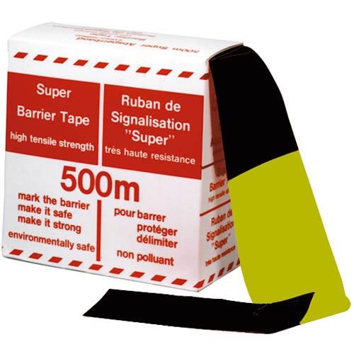 Cinta de barrera negra amarilla 500lg 80br