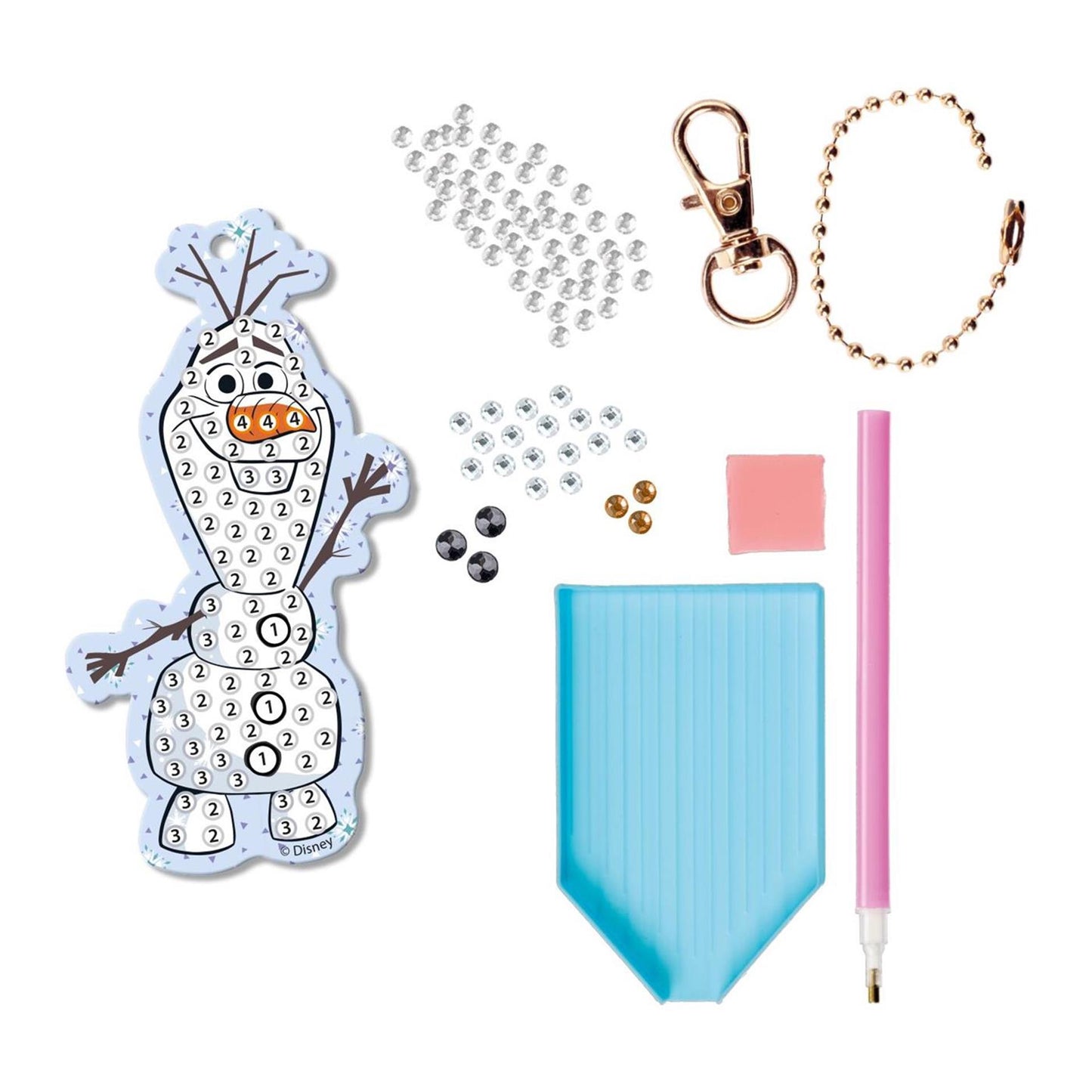 Creative craft group maak je eigen diamond paining sleutelhanger olaf